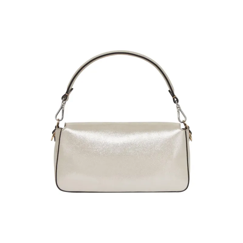 FENDI Baguette Cow Leather Portable Crossbody Bag Shoulder Bag Women's Silver Gray-3