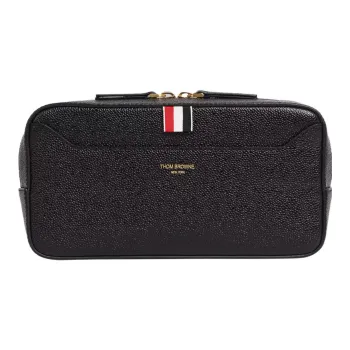THOM BROWNE· Calfskin Shoulder Bag, Crossbody Bag, Sling Bag, Fanny Pack Men's Black