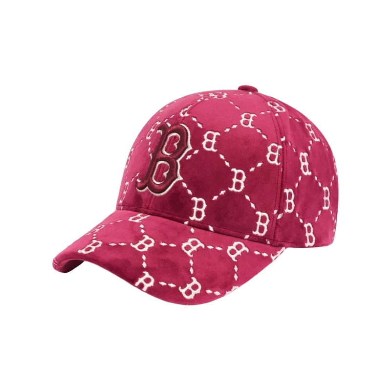 MLB Cotton Baseball Caps Unisex Rose Red-0