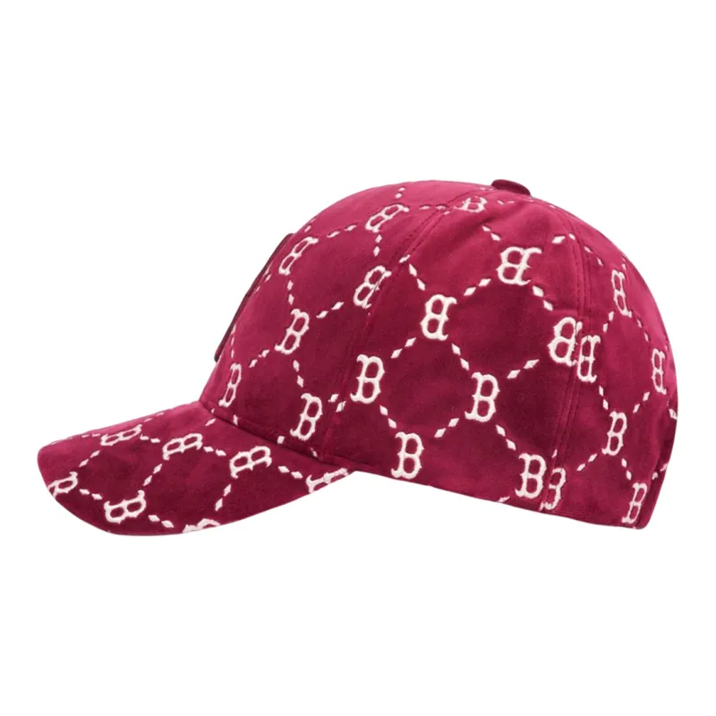 MLB Cotton Baseball Caps Unisex Rose Red-2
