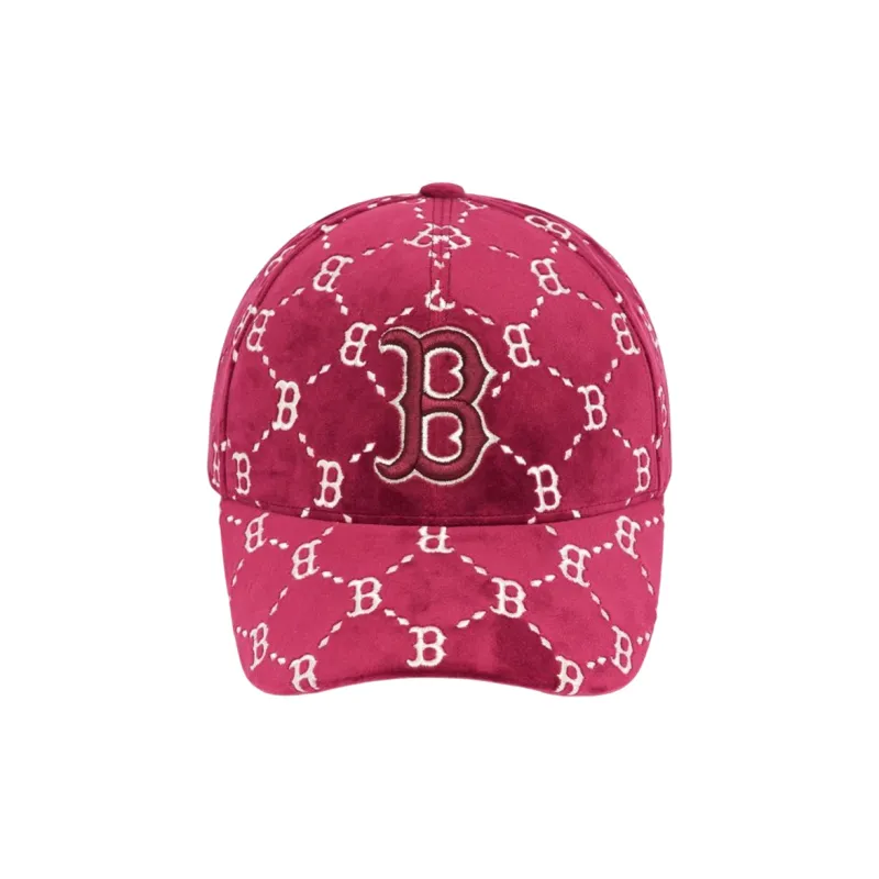 MLB Cotton Baseball Caps Unisex Rose Red-1