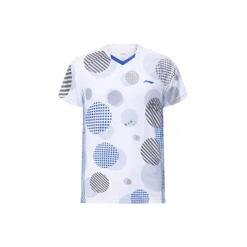 LINING T-Shirts Men Standard White/Crystal Blue