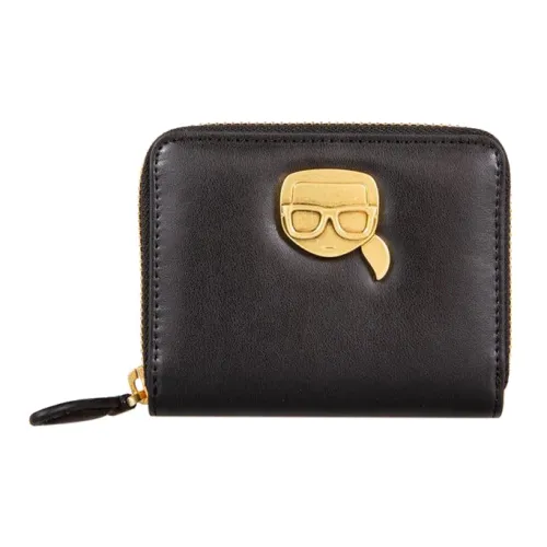 KARL LAGERFELD Cow Leather Wallet Womens White Wallets