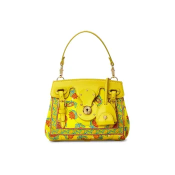 Polo Ralph Lauren Cow Leather Shoulder Bag Crossbody Bag Handbag Mini Women's Yellow