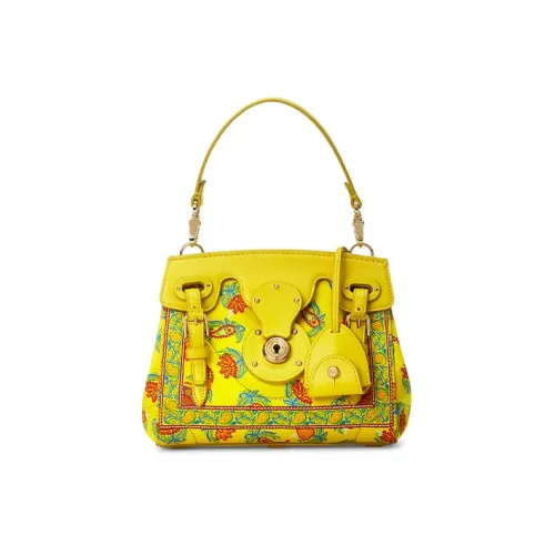 Polo Ralph Lauren Cow Leather Shoulder Bag Crossbody Bag Handbag Mini Women's Yellow