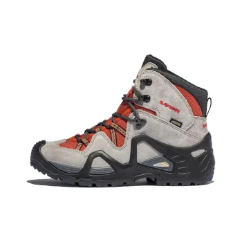 Lowa Zephyr Gt Slip Resistant, Abrasion Resistant, Waterproof High Top Outdoor Shoes Women's Red Black Gray