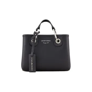 EMPORIO ARMANI Calfskin Leather Polyurethane Shoulder Bag Crossbody Bag Handbags Mini Women's Black