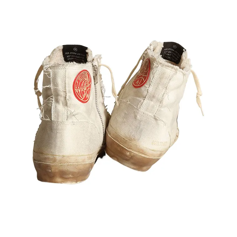 Golden Goose Francy Stylish Skateboarding Shoes Men's White Vintage Version-3