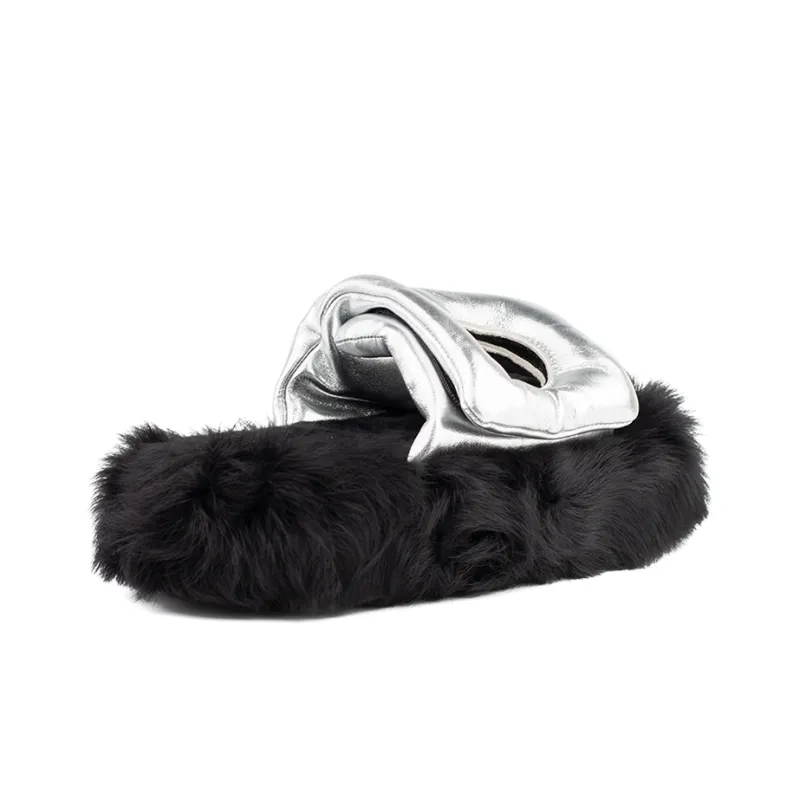 LAST LAZY Rubber Sole Slide Slippers Unisex Silver-3