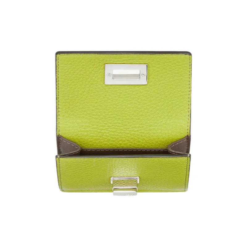 FENDI Peekaboo Cow Leather Wallet Women's Sprout Green-3