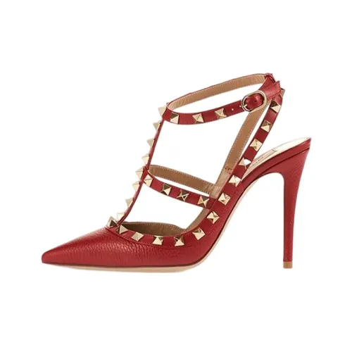 Valentino Rockstud High Heels Women's Red