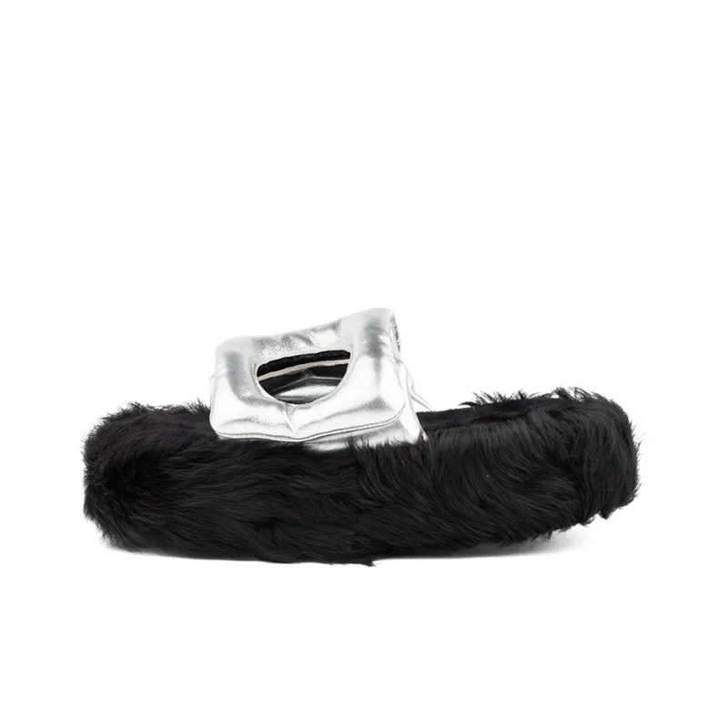LAST LAZY Rubber Sole Slide Slippers Unisex Silver-0
