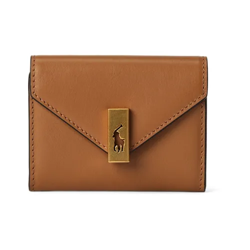 Polo Ralph Lauren Polo ID Cow Leather Card Holder Women's Brown
