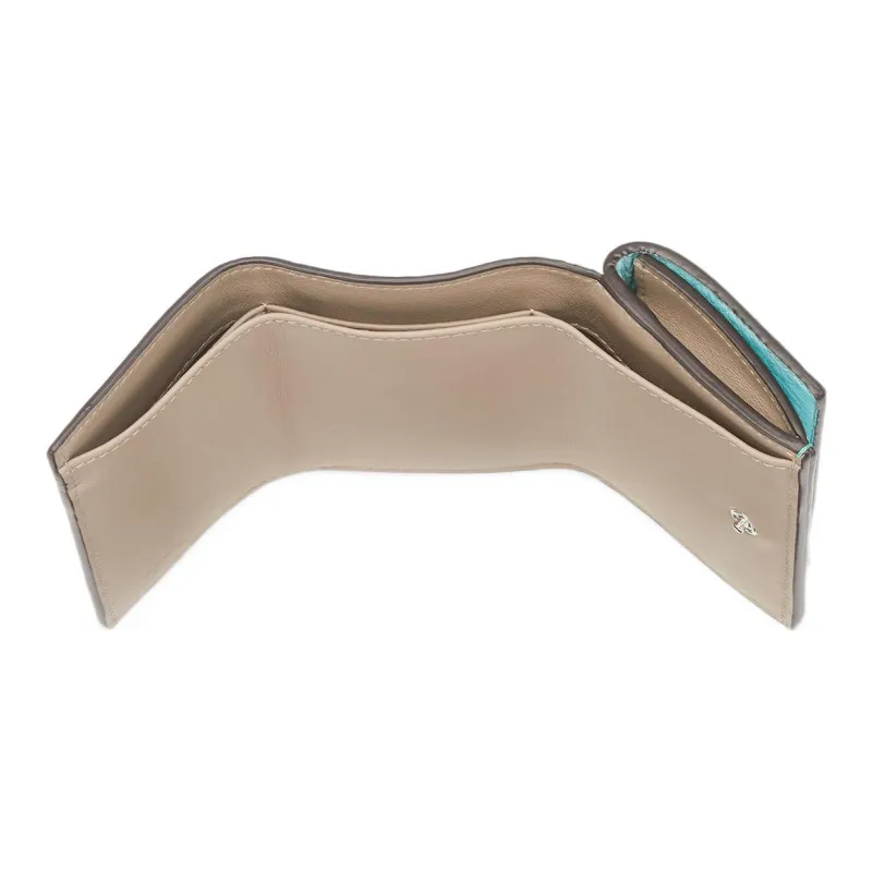 FENDI Peekaboo Cow Leather Wallet Women's Turquoise-4