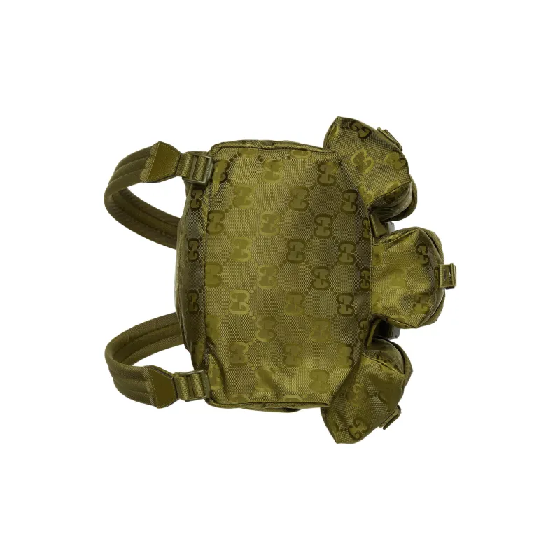 GUCCI Off The Grid Nylon And Leather Backpack Men's Green-6