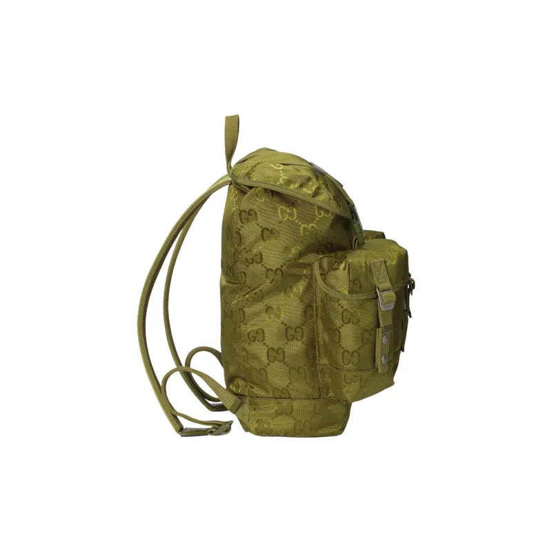GUCCI Off The Grid Nylon And Leather Backpack Men's Green-3