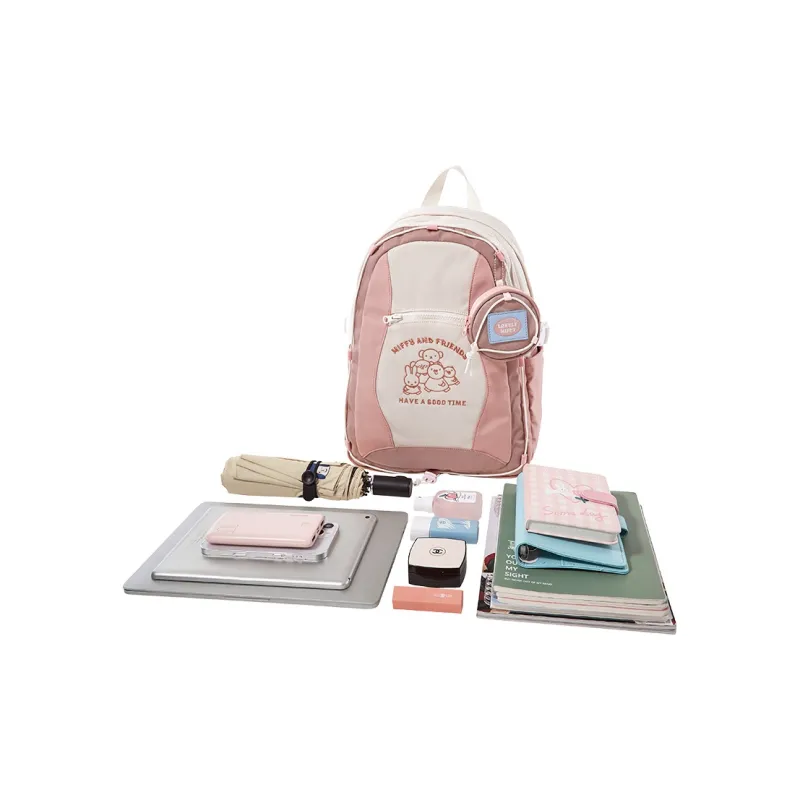 Miffy Oxford Backpack Large Size Women's Pink/Blue-4
