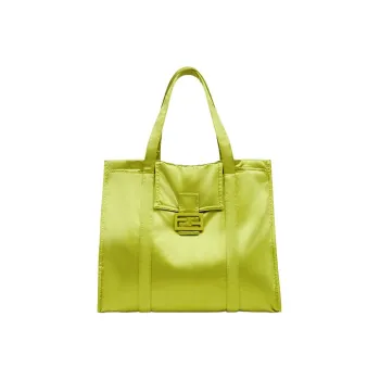 FENDI Baguette Polyurethane Tote Bag Shopping Bag Shoulder Bag Handbag Women's Sprout Green