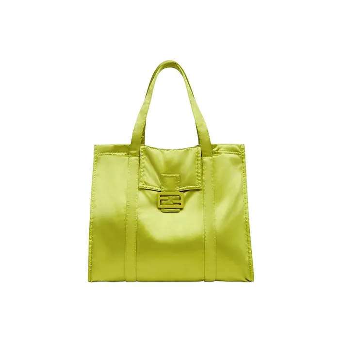 FENDI Baguette Polyurethane Tote Bag Shopping Bag Shoulder Bag Handbag Women's Sprout Green-0