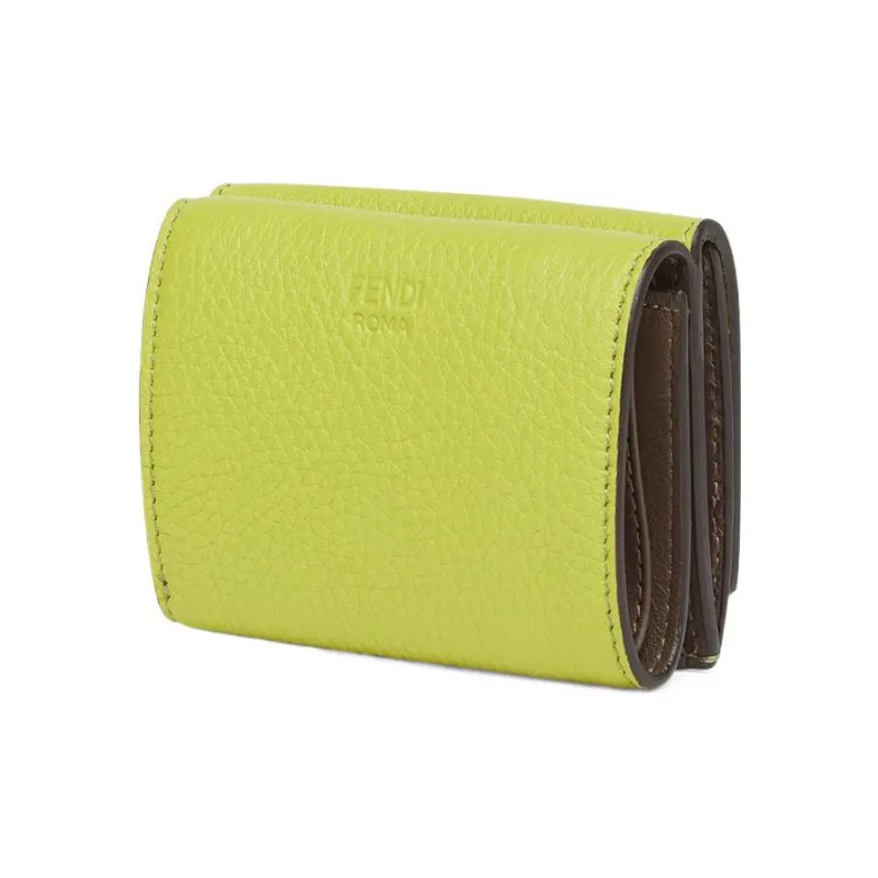 FENDI Peekaboo Cow Leather Wallet Women's Sprout Green-1