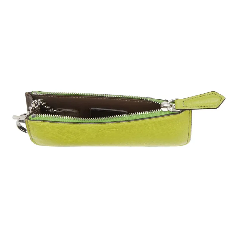 FENDI Peekaboo Cow Leather Card Holder Key Pouch Coin Purse Women's Sprout Green-3