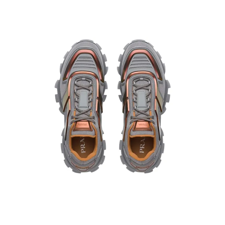 PRADA Slip Resistant Low Top Sports Casual Shoes Men's Gray-2