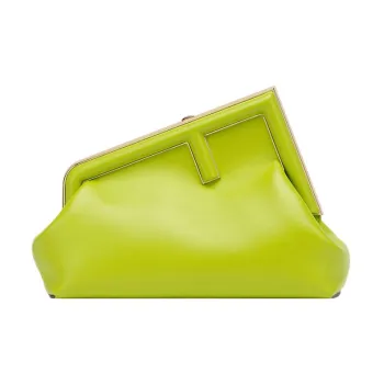 FENDI Fendi First Sheepskin One Shoulder Crossbody Clutches Small Size Women's Sprout Green