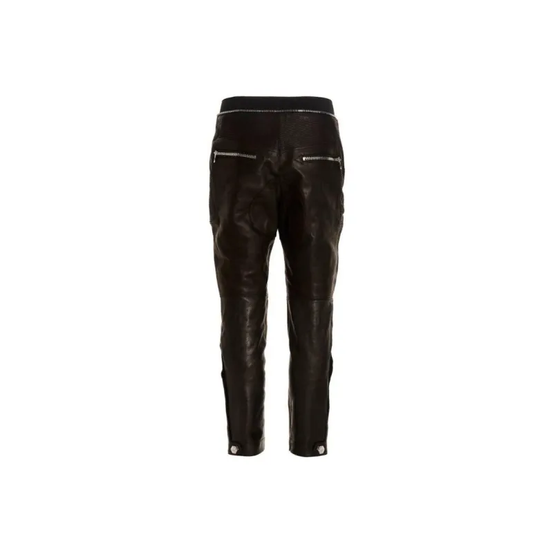 BALMAIN Leather Biker Trousers-1