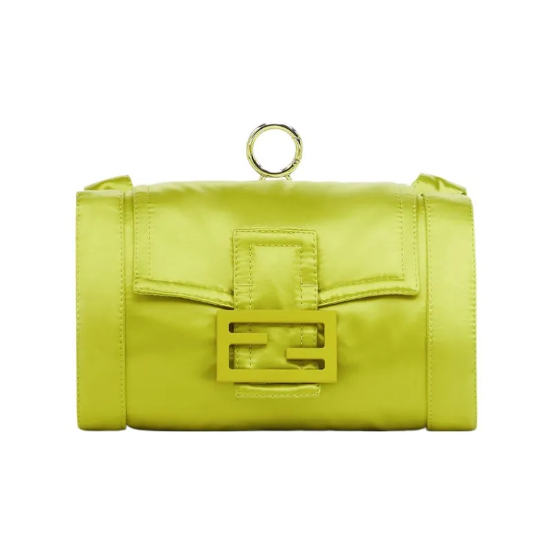 FENDI Baguette Polyurethane Tote Bag Shopping Bag Shoulder Bag Handbag Women's Sprout Green-1