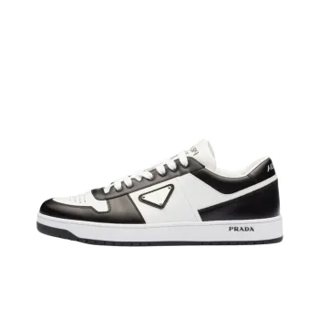 PRADA Downtown Low Top Sneakers Leather White Black