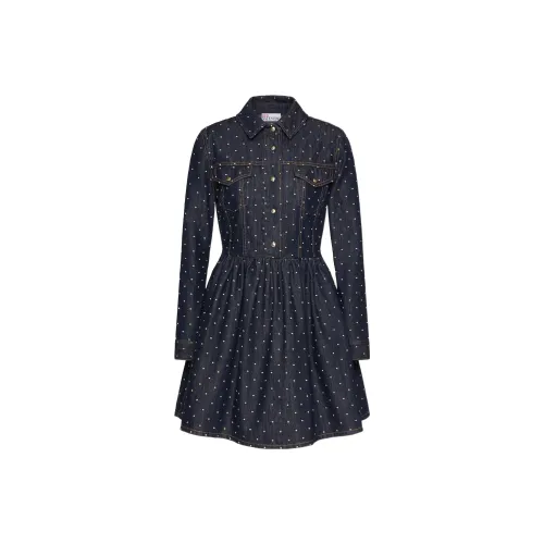 RED VALENTINO Long-Sleeved Dresses Women's Dark Blue