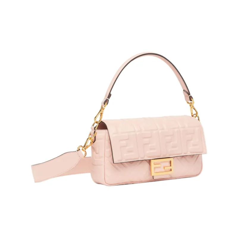 FENDI Baguette Sheepskin Portable Crossbody Bag, Shoulder Bag Women's Pink-2
