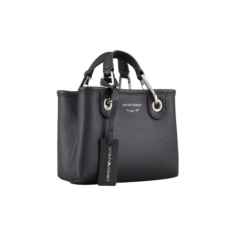 EMPORIO ARMANI Calfskin Leather Polyurethane Shoulder Bag Crossbody Bag Handbags Mini Women's Black-1