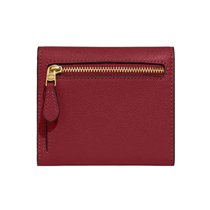 COACH Wyn Grained Leather Card Holder Wallet Women's Cherry Red-1