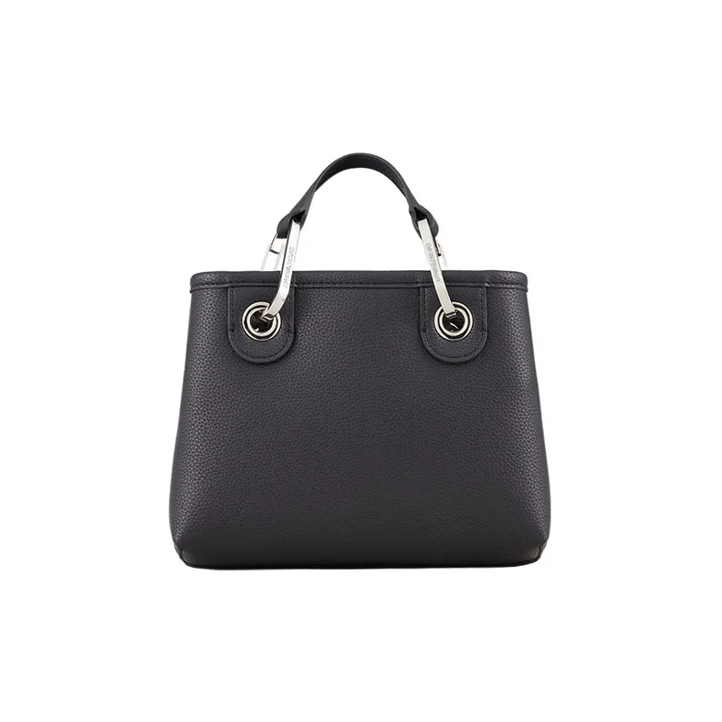 EMPORIO ARMANI Calfskin Leather Polyurethane Shoulder Bag Crossbody Bag Handbags Mini Women's Black-2