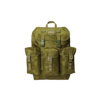 GUCCI Off The Grid Nylon And Leather Backpack Men's Green