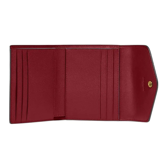 COACH Wyn Grained Leather Card Holder Wallet Women's Cherry Red-2