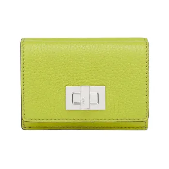 FENDI Peekaboo Cow Leather Wallet Women's Sprout Green