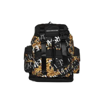VERSACE JEANS COUTURE Polyester Backpack Regular Men's Black