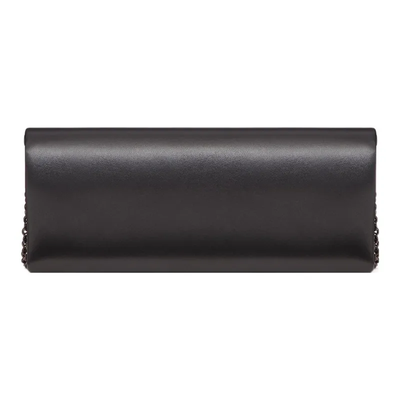 Valentino GARAVANIOne Stud Lambskin Nappa Leather One Shoulder Crossbody Clutch Women's Black-2