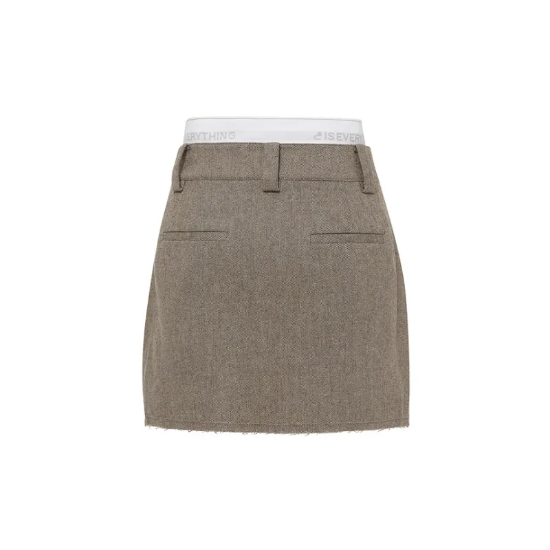 D'zzit Cropped Skirt Dark Khaki-1