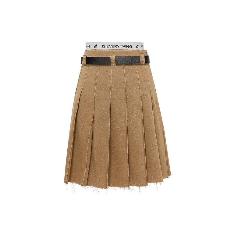 D'zzit Denim Short Skirts Women's Dark Khaki-1