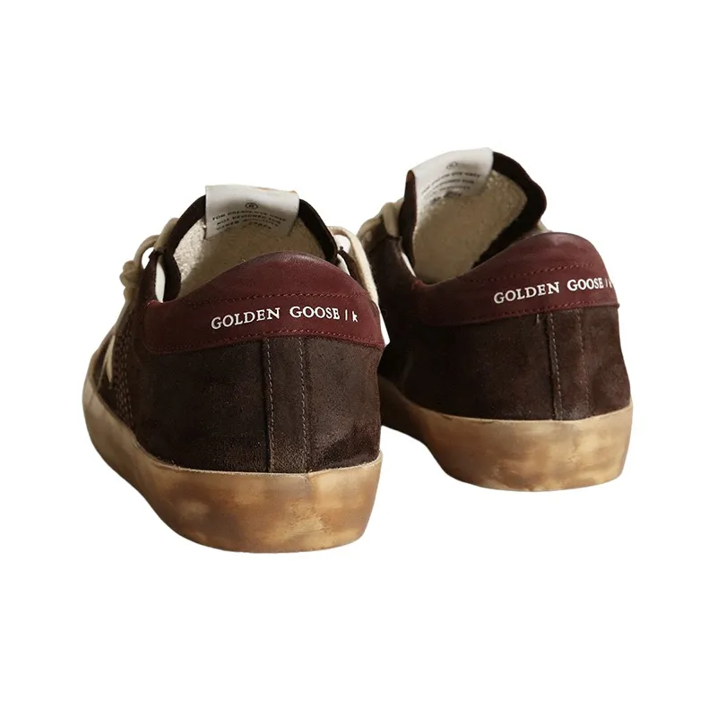 Golden Goose Stylish Skateboarding Shoes Men's Brown Vintage Version-3