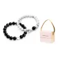 Beaded Bracelet 1 Pair+Pink Gift Box Set