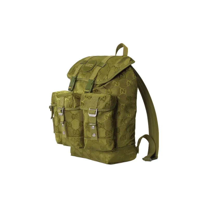 GUCCI Off The Grid Nylon And Leather Backpack Men's Green-1