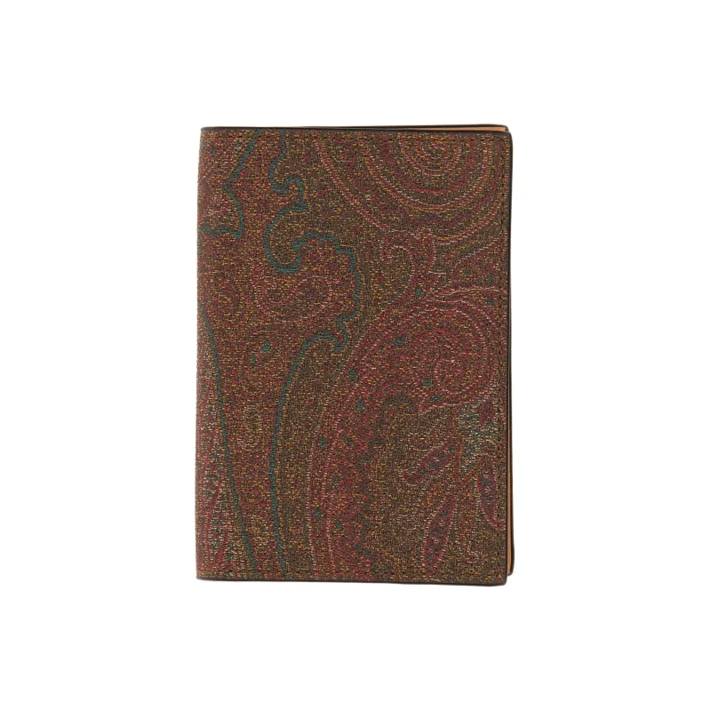 ETRO Leather Card Holder Wallet Men's Brown/Multicolor-0