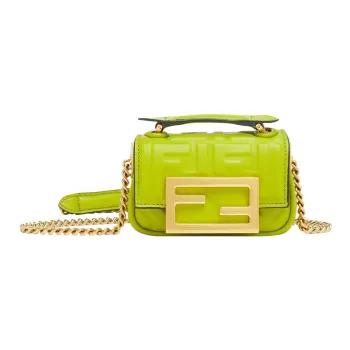 FENDI Baguette Sheepskin Portable Crossbody Bag Shoulder Bag Extra Mini Women's Sprout Green