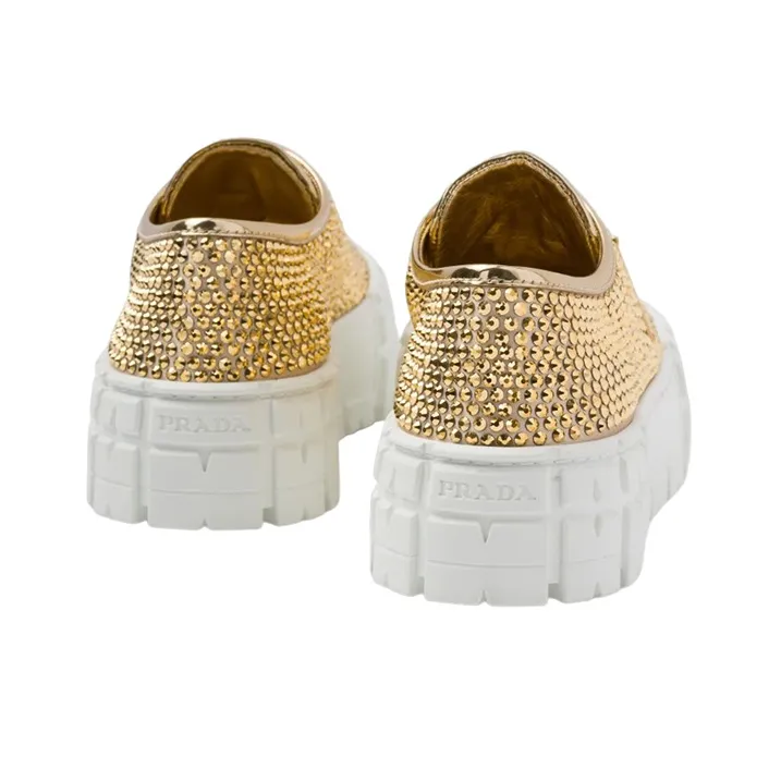 PRADA Stylish Skateboarding Shoes Women's Gold-4