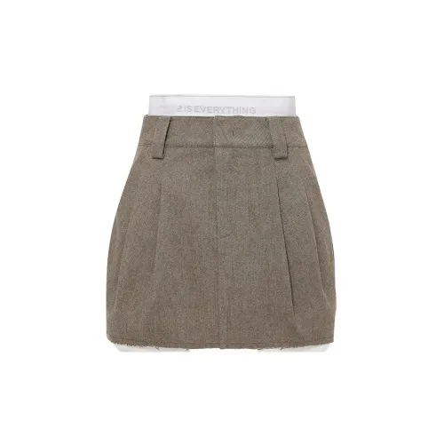 D'zzit Casual Short Skirts Women's Dark Khaki