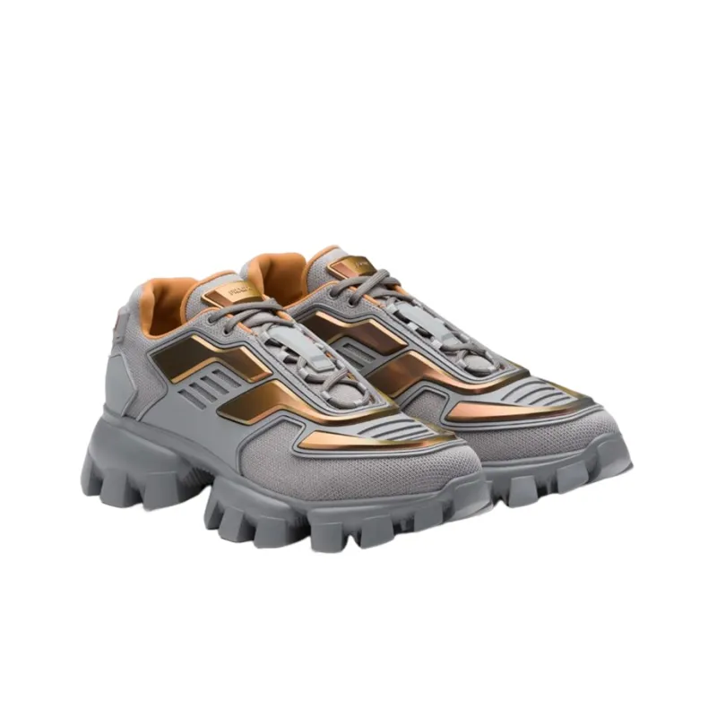 PRADA Slip Resistant Low Top Sports Casual Shoes Men's Gray-1